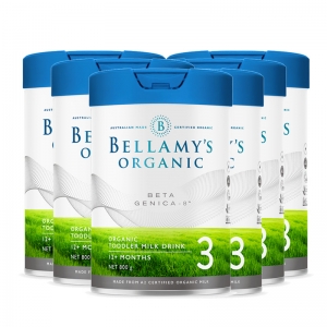 【新西兰直邮BC清关快线】Bellamy's 贝拉米有机A2白金3段(1-3岁)800g*6罐 保质期2027年1月