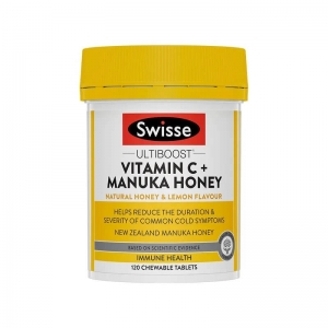 Swisse 斯维诗 维生素C+麦卢卡蜂蜜咀嚼片 120粒-保质期2027年1月
