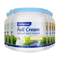 【新西兰直邮BC清关快线】Maxigenes 美可卓全脂奶粉蓝胖子1kg*6罐装 保质期至2027年2月