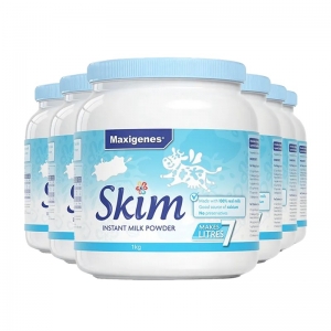 【新西兰直邮BC清关快线】Maxigenes 美可卓脱脂奶粉蓝妹子1kg*6罐装 保质期至2027年2月