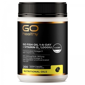 Go Healthy高之源+D3三倍鱼油胶囊200粒-保质期2028年1月