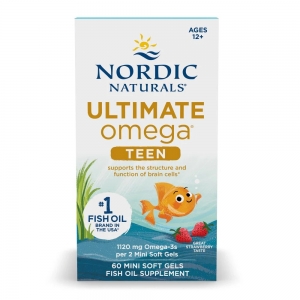Nordic Natural 挪威小鱼青少年DHA鱼油胶囊 12-18岁 60粒-保质期2028年3月